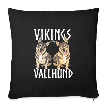 Vikings Vallhund - Housse de coussin décorative 45 x 45 cm - noir - Devant