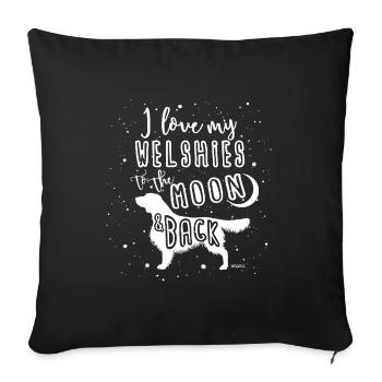 Gallois Springer Spaniel Lune 2 - Housse de coussin décorative 45 x 45 cm - noir - Devant