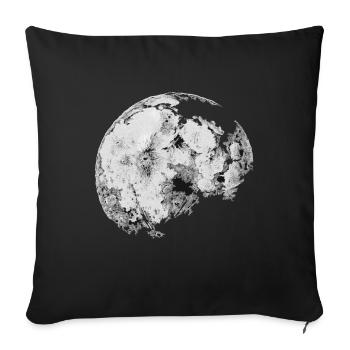 white moon - Sofa pillowcase 17,3'' x 17,3'' (45 x 45 cm) - black - Front