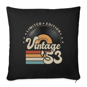 vintage Vinyl 1953 birthday gift idea 69 years - Sofa pillowcase 17,3'' x 17,3'' (45 x 45 cm) - black - Front