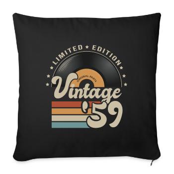 vintage Vinyl 1959 birthday gift idea 62 years - Sofa pillowcase 17,3'' x 17,3'' (45 x 45 cm) - black - Front