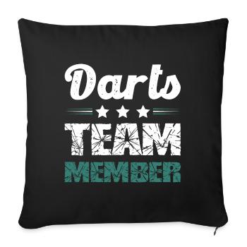 Darts Team - Sofa pillowcase 17,3'' x 17,3'' (45 x 45 cm) - black - Front