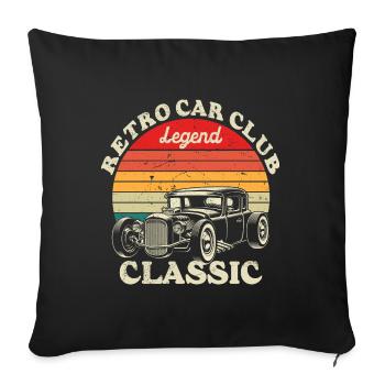 Retro Car Club Legend Classic - Sofa pillowcase 17,3'' x 17,3'' (45 x 45 cm) - black - Front