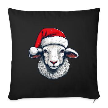 Sheep Christmas Animal Head Lamb - Sofa pillowcase 17,3'' x 17,3'' (45 x 45 cm) - black - Front