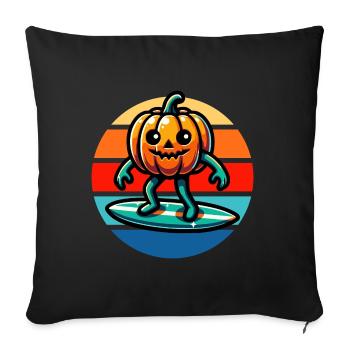 Pumpkin Surfing Vintage Sunset - Sofa pillowcase 17,3'' x 17,3'' (45 x 45 cm) - black - Front
