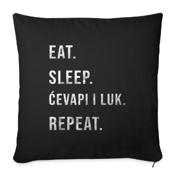 Cevapi Cevapcici Cevape Luk Oignon Balkan Jugo - Housse de coussin décorative 45 x 45 cm - noir - Devant