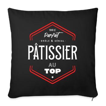 Pâtissier parfait et au top - Housse de coussin décorative 45 x 45 cm - noir - Devant