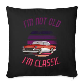 Je ne suis pas vieux Je suis classique Drôle de voiture Graphique - Housse de coussin décorative 45 x 45 cm - noir - Devant