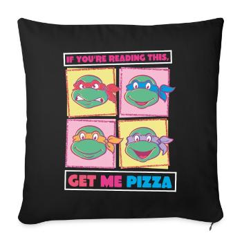 Teenage Mutant Ninja Turtles Turtles Get Me Pizza - Sofa pillowcase 17,3'' x 17,3'' (45 x 45 cm) - black - Front