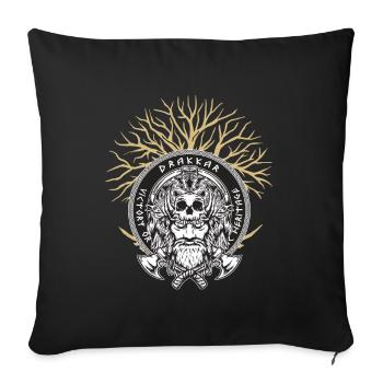 Viking Valhalla Nordic Warrior Axe Yggdrasil - Sofa pillowcase 17,3'' x 17,3'' (45 x 45 cm) - black - Front