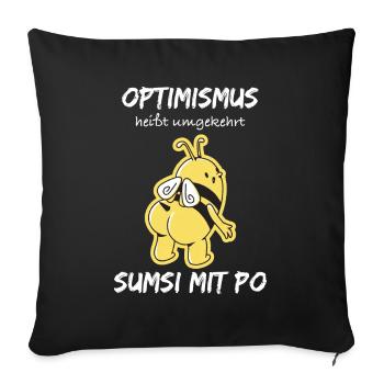 Optimism sumsi with po - Sofa pillowcase 17,3'' x 17,3'' (45 x 45 cm) - black - Front
