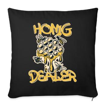 Marchand de miel - Housse de coussin décorative 45 x 45 cm - noir - Devant