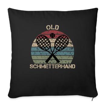 Alte Schmetterhand Tennis - Sofakissenbezug 45 x 45 cm - Schwarz - Vorne