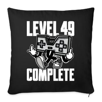 Niveau 49 Cadeau d’anniversaire complet 49 ans - Housse de coussin décorative 45 x 45 cm - noir - Devant