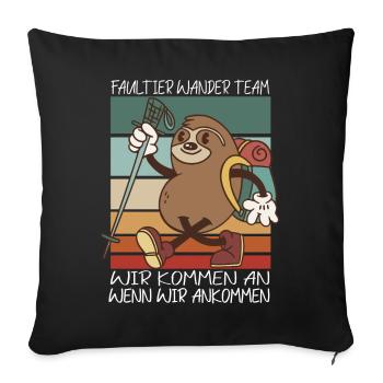 Faultier Wanderteam Faultier Wander Team - Sofakissenbezug 45 x 45 cm - Schwarz - Vorne