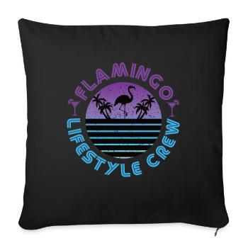 Flamingo Lifestyle Crew - Sofakissenbezug 45 x 45 cm - Schwarz - Vorne