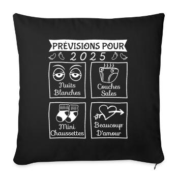 Prévisions pour 2025,idée cadeau futurs parents - Housse de coussin décorative 45 x 45 cm - noir - Devant