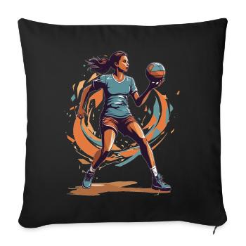 Handballerin Streetwear Ikonischer Stil - Sofakissenbezug 45 x 45 cm - Schwarz - Vorne