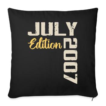 Juli 2007 Geburtstagsshirt Juli 2007 - Sofakissenbezug 45 x 45 cm - Schwarz - Vorne