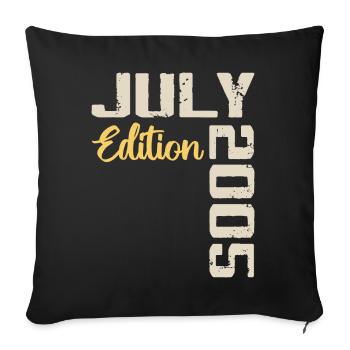 Juillet 2005 Chemise D’anniversaire Juillet 2005 - Housse de coussin décorative 45 x 45 cm - noir - Devant