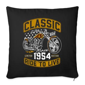 1954 Vintage Motorcycle Biker Motorcyclist - Sofa pillowcase 17,3'' x 17,3'' (45 x 45 cm) - black - Front