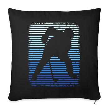 Hockey sur glace Hockey rétro Joueurs de hockey sur glace - Housse de coussin décorative 45 x 45 cm - noir - Devant