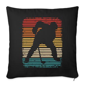 Hockey sur glace Hockey rétro Joueurs de hockey sur glace - Housse de coussin décorative 45 x 45 cm - noir - Devant