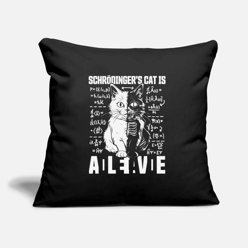 LE CHAT DE SCHRÖDINGER MORT ET VIF PHYSIQUE QUANTIQUE Housse de coussin décorative 45 x 45 cm