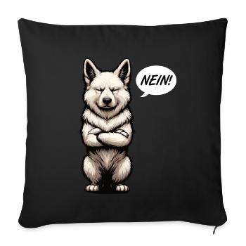Nein Weißer Schäferhund Schäferhund Schäferhunde - Sofakissenbezug 45 x 45 cm - Schwarz - Vorne