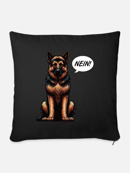 Pas de berger allemand - Housse de coussin décorative 45 x 45 cm - noir