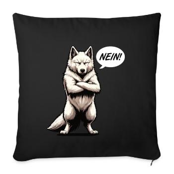 Nein Weißer Schäferhund Schäferhund Schäferhunde - Sofakissenbezug 45 x 45 cm - Schwarz - Vorne