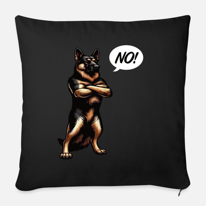 Pas de berger allemand Chiens de berger berger allemand - Housse de coussin décorative 45 x 45 cm - noir