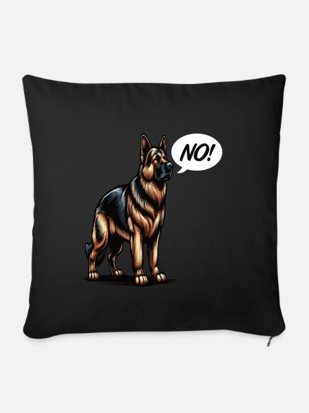 Pas de berger allemand Chiens de berger berger allemand - Housse de coussin décorative 45 x 45 cm - noir