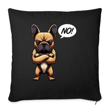 Pas de Bouledogue Français Frenchie Propriétaire de Frenchie - Housse de coussin décorative 45 x 45 cm - noir - Devant