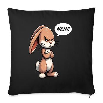 Nein Kaninchen Hase Hasen langohr Klopfer Rammler - Sofakissenbezug 45 x 45 cm - Schwarz - Vorne