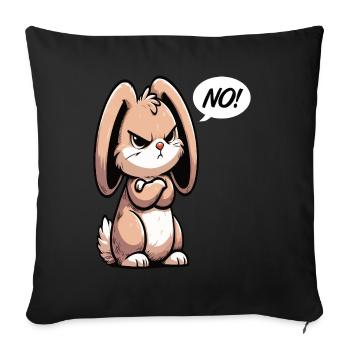 No Kaninchen Hase Hasen langohr Klopfer Rammler - Sofakissenbezug 45 x 45 cm - Schwarz - Vorne