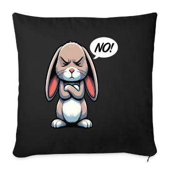Pas de lapin lièvre lièvres heurtoir à longues oreilles mâle - Housse de coussin décorative 45 x 45 cm - noir - Devant