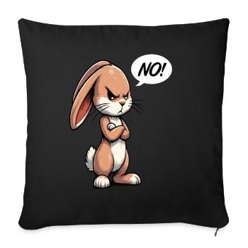 No Kaninchen Hase Hasen langohr Klopfer Rammler - Sofakissenbezug 45 x 45 cm - Schwarz - Vorne