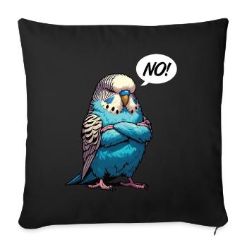 No Wellensittich Vogel Welli Wellis Wellensittiche - Sofakissenbezug 45 x 45 cm - Schwarz - Vorne