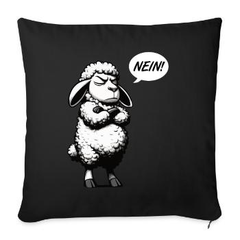 Nein Schaf Schafe Schäfer Schafhalter Schafherde - Sofakissenbezug 45 x 45 cm - Schwarz - Vorne