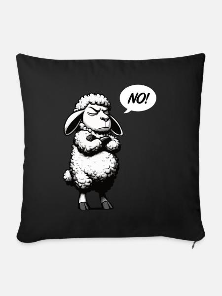 Pas de moutons, berger de moutons, éleveur de moutons, troupeau de moutons - Housse de coussin décorative 45 x 45 cm - noir