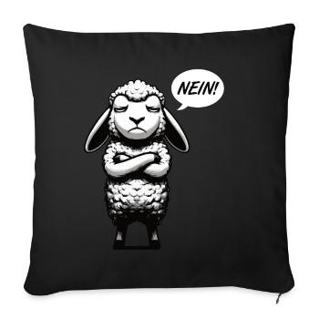 Nein Schaf Schafe Schäfer Schafhalter Schafherde - Sofakissenbezug 45 x 45 cm - Schwarz - Vorne