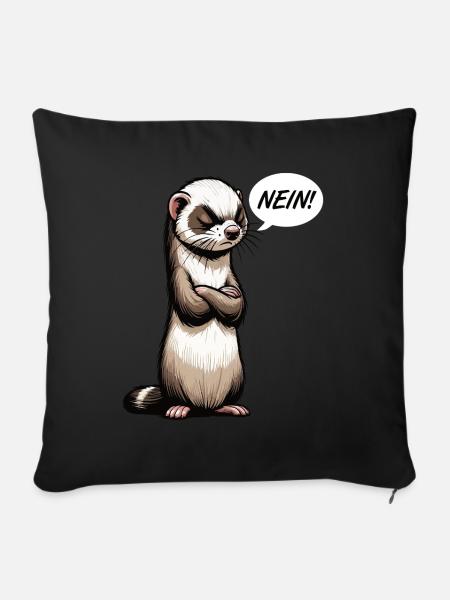 Nein Frettchen Frettchenhalter Frettchenbesitzer - Sofakissenbezug 45 x 45 cm - Schwarz