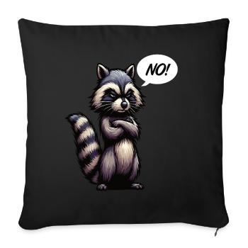 Pas de raton laveur ratons laveurs animal de la forêt raton laveur drôle - Housse de coussin décorative 45 x 45 cm - noir - Devant