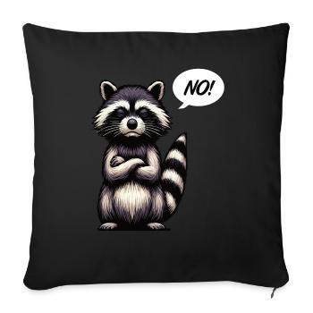 No raccoon raccoons forest animal funny raccoon - Sofa pillowcase 17,3'' x 17,3'' (45 x 45 cm) - black - Front