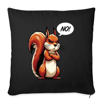 No Eichhörnchen Eichhorn Eichhörnchenliebhaber - Sofakissenbezug 45 x 45 cm - Schwarz - Vorne