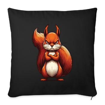 Eichhörnchen Eichhorn Eichhörnchenliebhaber Nager - Sofakissenbezug 45 x 45 cm - Schwarz - Vorne