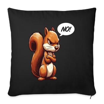 No Eichhörnchen Eichhorn Eichhörnchenliebhaber - Sofakissenbezug 45 x 45 cm - Schwarz - Vorne