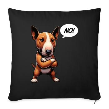 No Miniatur Bullterrier Bully Bullterrierbesitzer - Sofakissenbezug 45 x 45 cm - Schwarz - Vorne