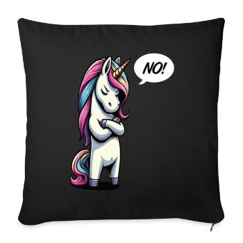 Pas de licornes Licornes Licorne Fan Licorne Amoureux des Licornes - Housse de coussin décorative 45 x 45 cm - noir - Devant